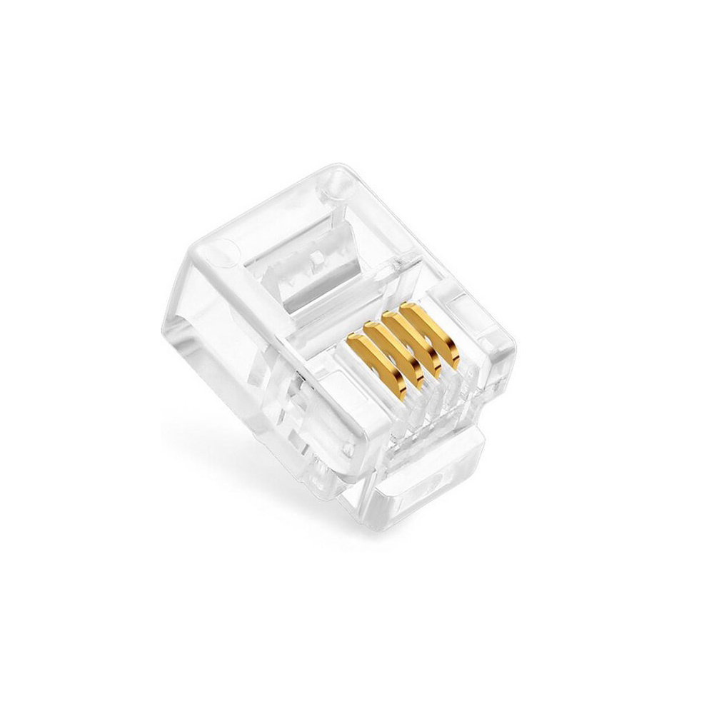 RJ11 modulaire connectors, 6P4C, per 100 stuks