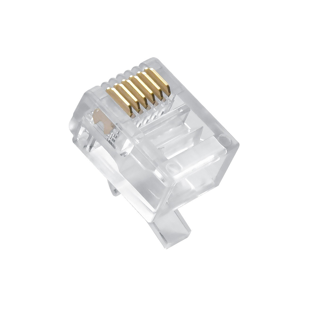 RJ12 modulaire connectors, 6P6C, per 100 stuks