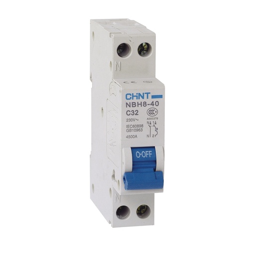 [MFQ-023-0105153] Chint installatieautomaat 1-fase, 1-polig+nul 20A B-kar (NBH8-40-B20)