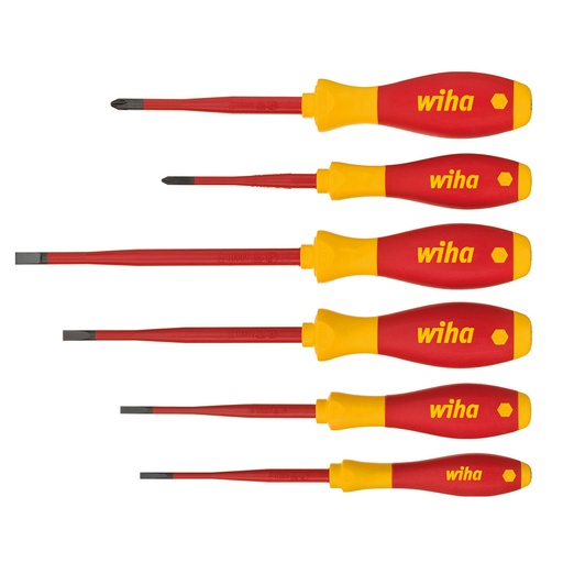 [MFQ-023-0105634] WIHA Schroevendraaierset SoftFinish electric slimFix 1000V 3201, sleufkop, Phillips 6-delig